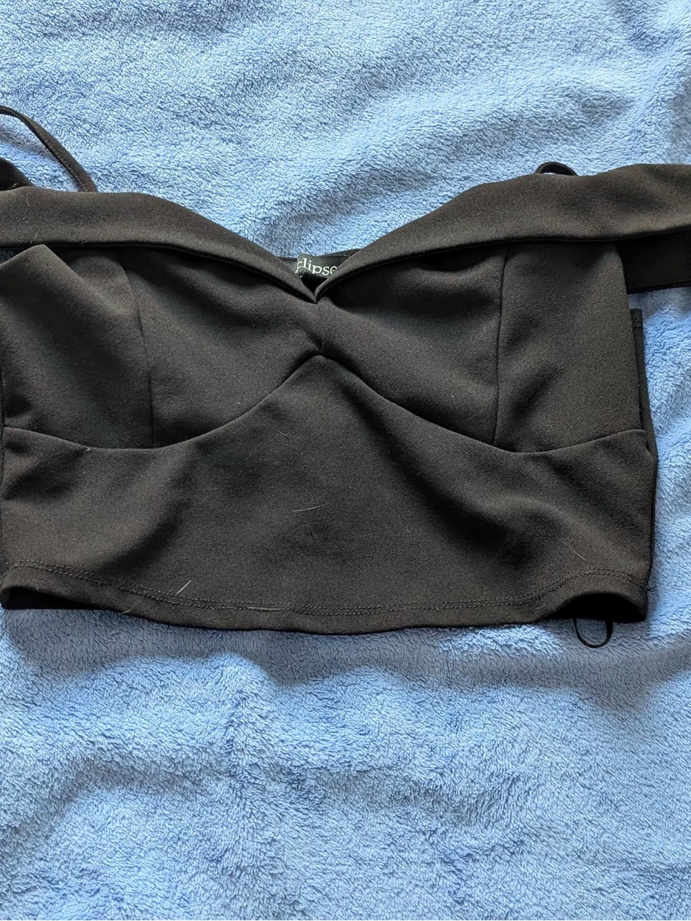 Eclipse Black Off-Shoulder Crop Top